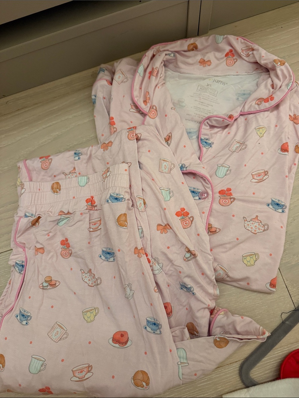Tiny Jams Pink Tea Party Cotton Pajama Set